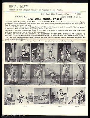 IRVING KLAW BULLETIN #33; Featuring the Largest Variety of Popular Model Photos New MM-1 Model Po...