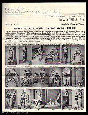 IRVING KLAW BULLETIN #79; Featuring the Largest Variety of Popular Model Photos New Specially Pos...