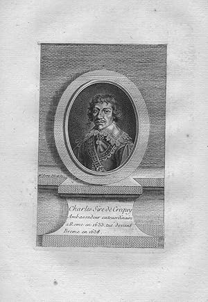 Bild des Verk�ufers f�r "Charles Sire de Crequy" - Charles I de Blanchefort marquis de Crequy (1578 - 1638) Vizille Treffort, Graf von Sault, Baron von Vienne-le-Chastel und La Tour-d'AiguesFrankreich Kuperstich Portrait zum Verkauf von Antiquariat Steffen V�lkel GmbH