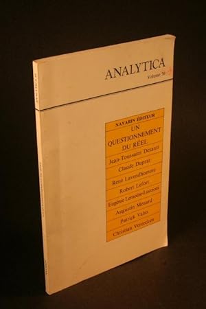 Seller image for Un Questionnement du Rel. Journal: Analytica, Volume 36 for sale by Steven Wolfe Books