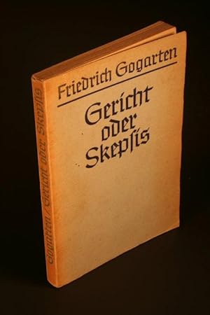 Immagine del venditore per Gericht oder Skepsis. Eine Streitschrift gegen Karl Barth. venduto da Steven Wolfe Books