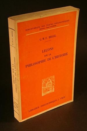 Bild des Verkufers fr Lecons sur la philosophie de l'histoire. Traduction de J. Gibelin zum Verkauf von Steven Wolfe Books