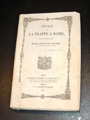 Bild des Verkufers fr Voyage de la Trappe  Rome zum Verkauf von Librairie du Bassin