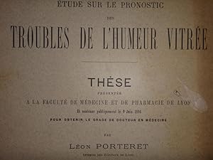 Image du vendeur pour Etude sur le pronostic des troubles de l'humeur vitre mis en vente par Librairie du Bassin