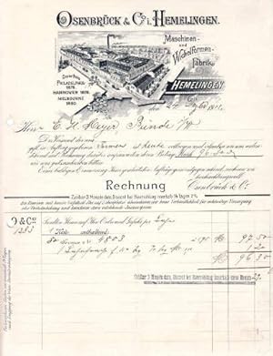 Rechnung der Firma Osenbrück & Co. i. Hemelingen. Mit der Hand ausgefüllt, datiert 24. Dezember 1...
