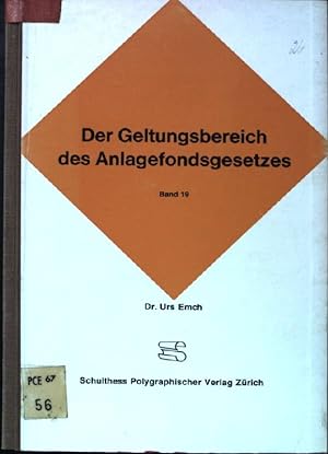 Seller image for Der Geltungsbereich des Anlagefondsgesetzes. Schriften zum Bankenwesen ; Bd. 19 for sale by books4less (Versandantiquariat Petra Gros GmbH & Co. KG)