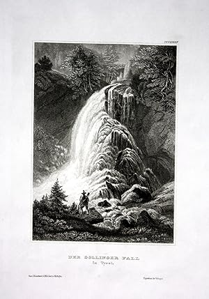Gollinger Wasserfall Tennegau Österreich Austria engraving