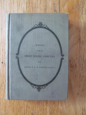 Essai sur le droit social chrétien : dédié à la jeunesse canadienne