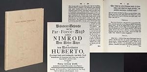 Bild des Verk�ufers f�r Besonderes Gespr�che von der Par-Force-Jagd. Unver�nderter Nachdruck der Ausgabe Leipzig 1737. zum Verkauf von Antiquariat Hilbert Kadgien