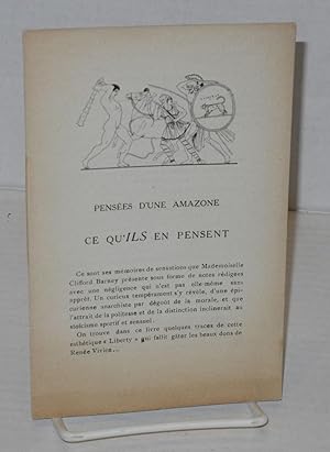 Pensées d'une Amazone; ce qu'ils en pensent [booklet]