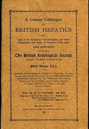 Bild des Verkufers fr A Census Catalogue of British Hepatics zum Verkauf von Pendleburys - the bookshop in the hills