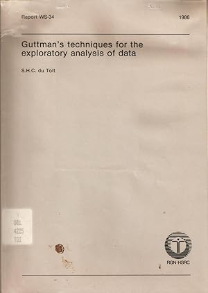 Image du vendeur pour Guttman's techniques for the exploratory analysis of data mis en vente par Snookerybooks