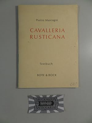 Bild des Verkufers fr Cavalleria Rusticana - Textbuch. zum Verkauf von Druckwaren Antiquariat