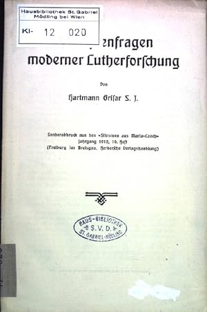 Bild des Verkufers fr Prinzpienfragen moderner Lutherforschung : Sonderabdruck aus den "Stimmen aus Maria-Laach", Jahrgang 1912, 10. Heft. zum Verkauf von books4less (Versandantiquariat Petra Gros GmbH & Co. KG)