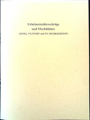 Image du vendeur pour Urheberrechtsvertrge und Merkbltter (GEMA, VG, WORT und VG MUSIKEDITION). mis en vente par books4less (Versandantiquariat Petra Gros GmbH & Co. KG)