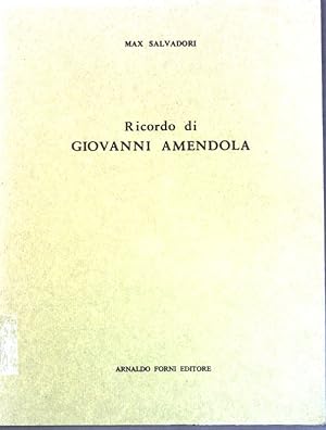 Imagen del vendedor de Ricordo di Giovanni Amendola; a la venta por books4less (Versandantiquariat Petra Gros GmbH & Co. KG)