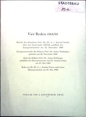 Bild des Verkufers fr Vier Reden 1968/69. zum Verkauf von books4less (Versandantiquariat Petra Gros GmbH & Co. KG)