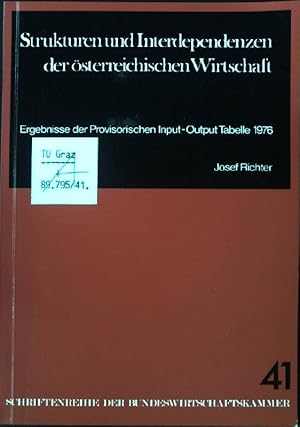 Immagine del venditore per Strukturen und Interdependenzen der sterreichischen Wirtschaft. Schriftenreihe der Bundeskammer der gewerblichen Wirtschaft Heft 41, venduto da books4less (Versandantiquariat Petra Gros GmbH & Co. KG)