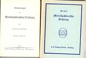 Bild des Verkufers fr MittelhochDeutsche Dichtung und Erluterungen zur MittelhochDeutschen Dichtung zum Verkauf von Buchversand Joachim Neumann