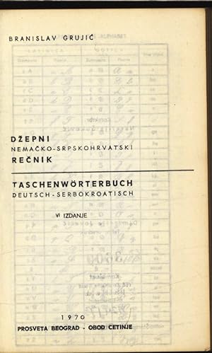 Seller image for Dzepni srpskahrvatsko-nemacki recnik. Taschenwrterbuch Deutsch-serbokroatisch. for sale by Antiquariat Bookfarm