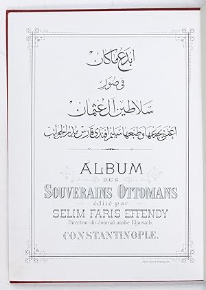 Seller image for Abda` ma-kan fi suwar Salatin Al `Uthman. Album des Souverains Ottomans. for sale by Antiquariat INLIBRIS Gilhofer Nfg. GmbH