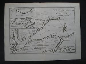 Plan du Port Dauphin et de sa rade avec l'entrée du Labrador, par N.B. Ing. de la M., tiré de : H...