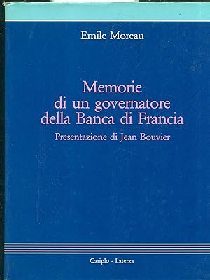 Bild des Verkufers fr Memorie di un governatore della Banca di Francia zum Verkauf von Librodifaccia