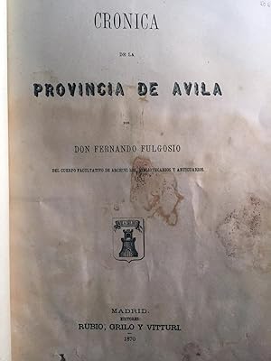 Crónica de la provincia de Ávila.