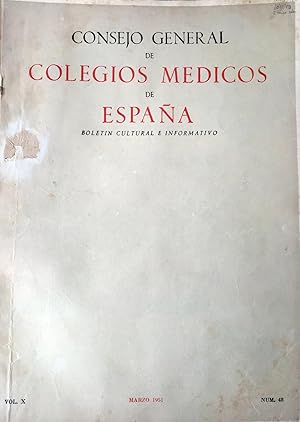 Consejo General de Colegios Médicos de España. Boletín Cultural e Informativo. Vol. 10, Marzo 195...