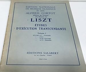 Édition de Travail de Oeuvres de Liszt. Études d'exécution trascendante. Volumen I