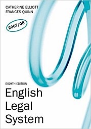 Bild des Verkufers fr English Legal System [Taschenbuch] by Elliott, Catherine zum Verkauf von unifachbuch e.K.