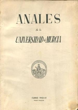 ANALES DE LA UNIVERSIDAD DE MURCIA, CURSO 1944-1945, PRIMER TRIMESTRE.