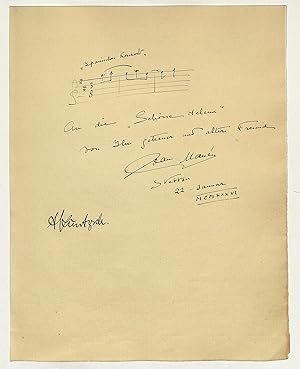 Immagine del venditore per Eigenh. musikalisches Albumblatt mit Widmung und U. venduto da Eberhard Kstler Autographen&Bcher oHG