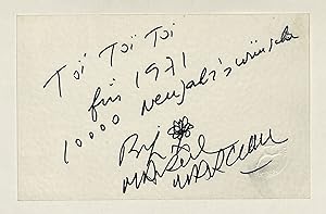 Imagen del vendedor de Eigenh. Briefkarte mit U und einer kleinen gezeichneten Blume. a la venta por Eberhard Kstler Autographen&Bcher oHG
