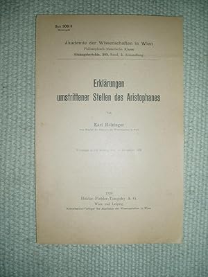 Imagen del vendedor de Erklrungen umstrittener Stellen des Aristophanes a la venta por Expatriate Bookshop of Denmark