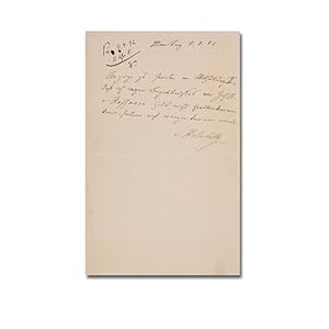 Immagine del venditore per Eigenhndiger Brief mit Unterschrift. venduto da Antiquariat Gerhard Gruber