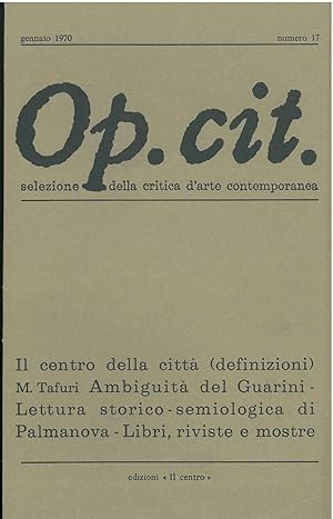 Op. cit. Rivista quadrimestrale di selezione della critica d'arte contemporanea. gennaio 1970, n. 17