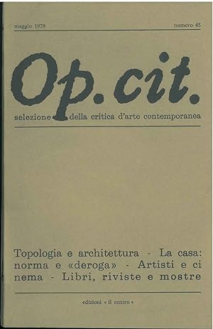 Op. cit. Rivista quadrimestrale di selezione della critica d'arte contemporanea. Maggio 1979, n. 45