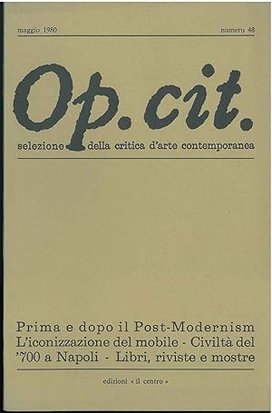 Op. cit. Rivista quadrimestrale di selezione della critica d'arte contemporanea. Maggio 1980, n. 48