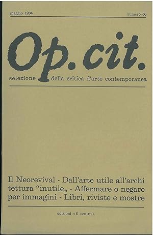 Op. cit. Rivista quadrimestrale di selezione della critica d'arte contemporanea. Maggio 1984, n. 60