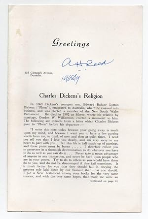 Bild des Verkufers fr Greetings - Charles Dicken's Religion zum Verkauf von Renaissance Books, ANZAAB / ILAB