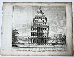 Bild des Verkufers fr [Antique print, etching/ets] SEPTIZONIUM imp. SEVERI. Views of Rome [Set title] (Het Septizonium, een nymphaeum in het oude Rome), published 1705, 1 p. zum Verkauf von Antiquariaat Arine van der Steur / ILAB