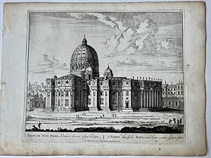 Bild des Verkufers fr [Antique print, etching/ets] TEMPLUM DIVI PETRI, a dextero latere aspicendum. Views of Rome [Set title] (Gezicht op de Sint Pieter, Roma), published 1705, 1 p. zum Verkauf von Antiquariaat Arine van der Steur / ILAB