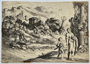 Antique Etching 1620 - Abraham and Isaac - M. Van Wtenbrouck / Moses van Uyttenbroeck, published ...