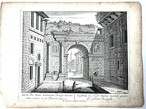 Bild des Verkufers fr [Antique print, etching/ets, Rome] ARCUS, Divo MARC. ANTONINO. Views of Rome [Set title] (Boog van Portugal, Portugallo), published 1705, 1 p. zum Verkauf von Antiquariaat Arine van der Steur / ILAB