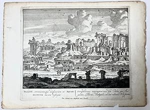 Bild des Verkufers fr [Antique print, etching/ets, Rome] PALATII, annexorumque aedificiorum et . Views of Rome [Set title] (Keizerlijke paleizen op de Palatijn), published 1705, 1 p. zum Verkauf von Antiquariaat Arine van der Steur / ILAB