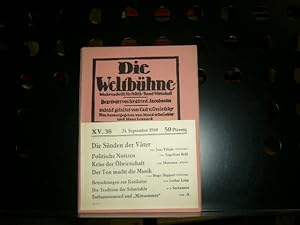 Bild des Verkufers fr Die Weltbhne - 15. Jg. - Heft 38 - 21. September 1960 zum Verkauf von Antiquariat im Kaiserviertel | Wimbauer Buchversand