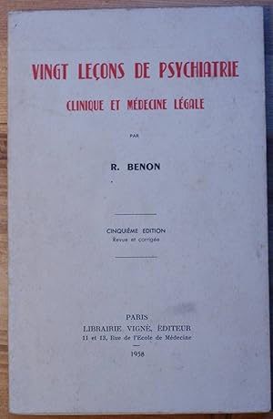 Image du vendeur pour Vingt leons de psychiatrie - Clinique et mdecine lgale mis en vente par Aberbroc