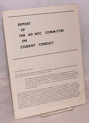 Report of the Ad Hoc Committee on Student Conduct