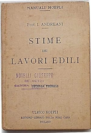 Immagine del venditore per Stime dei lavori edili venduto da S.B. Il Piacere e il Dovere